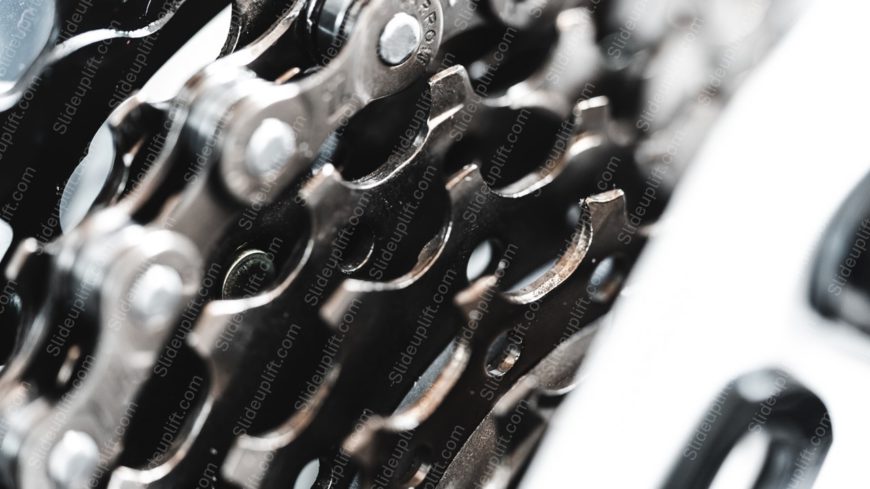Silver Grey Bicycle Chain Cogs background image