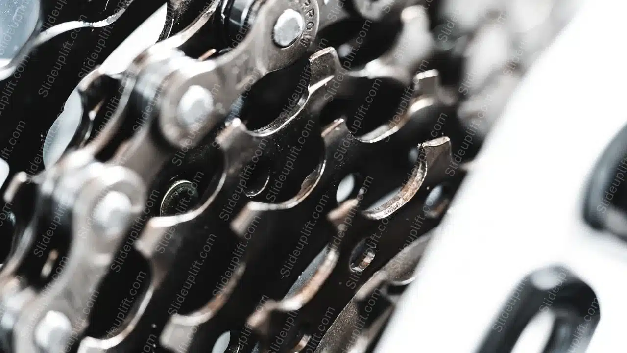 Silver Grey Bicycle Chain Cogs background image & Google Slides Theme