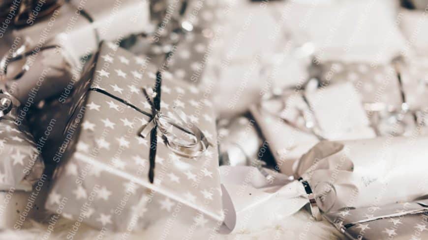 Silver Grey Gifts Background Image