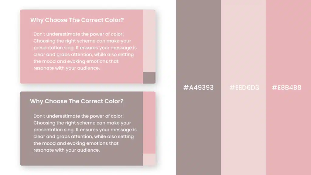 Infographic that shows the warm color palette for presentations
