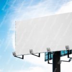 White Billboard Blue Sky background image & Google Slides Theme