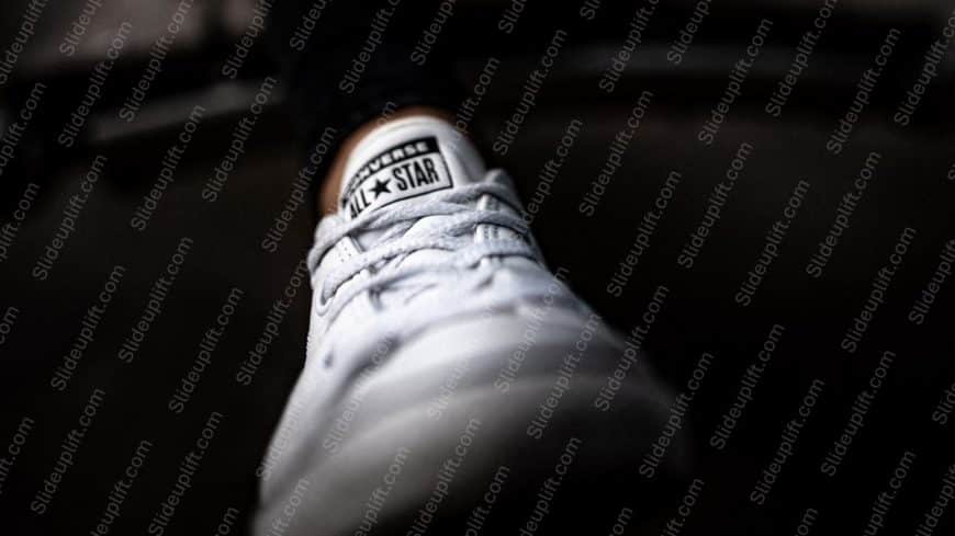 White Black Shoe Dark background image