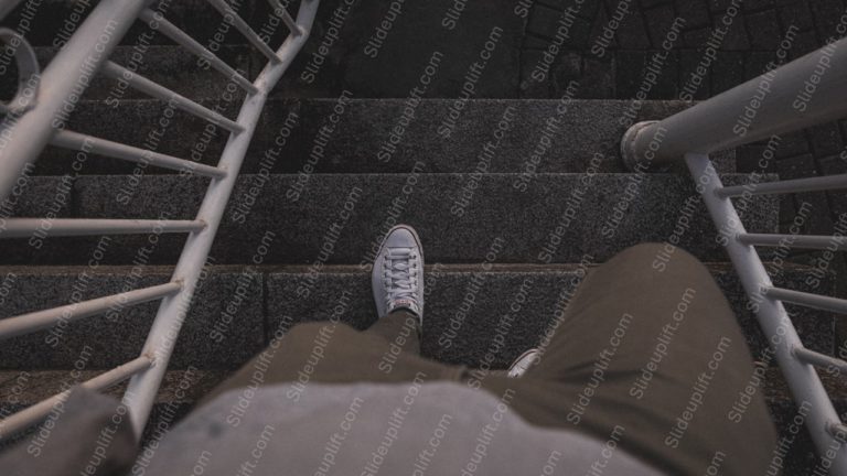 White Sneaker Staircase background image & Google Slides Theme