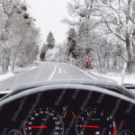 White Snowy Road Car Dashboard background image & Google Slides Theme