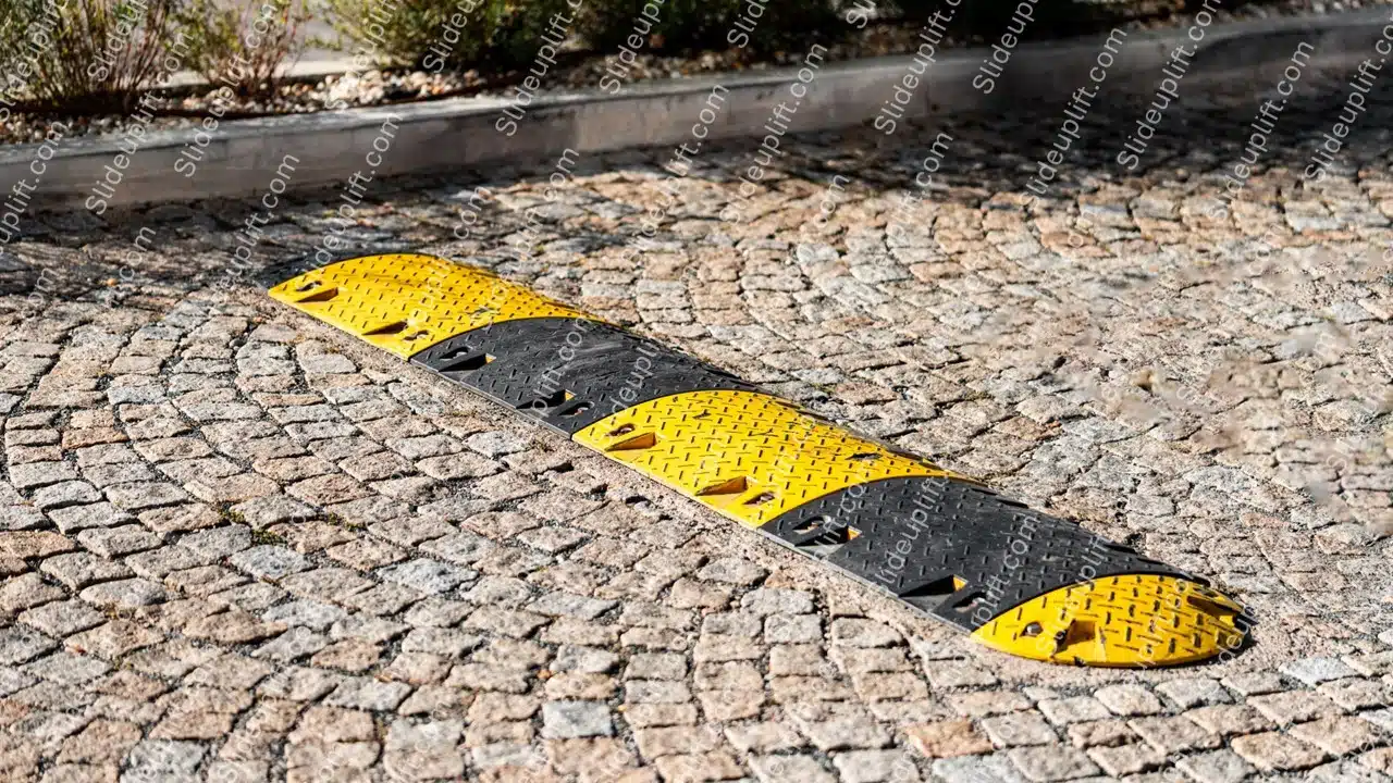 Yellow Black Speed Bump Cobblestone background image & Google Slides Theme