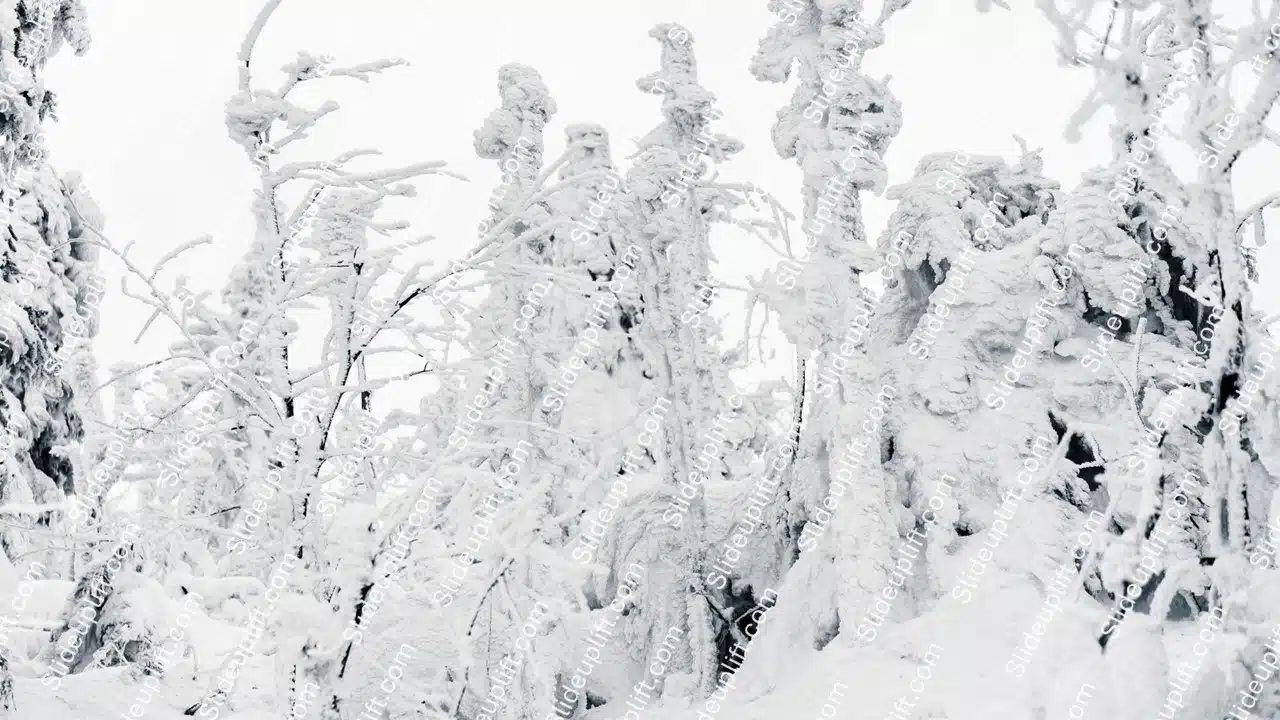 white snow covered trees background image & Google Slides Theme