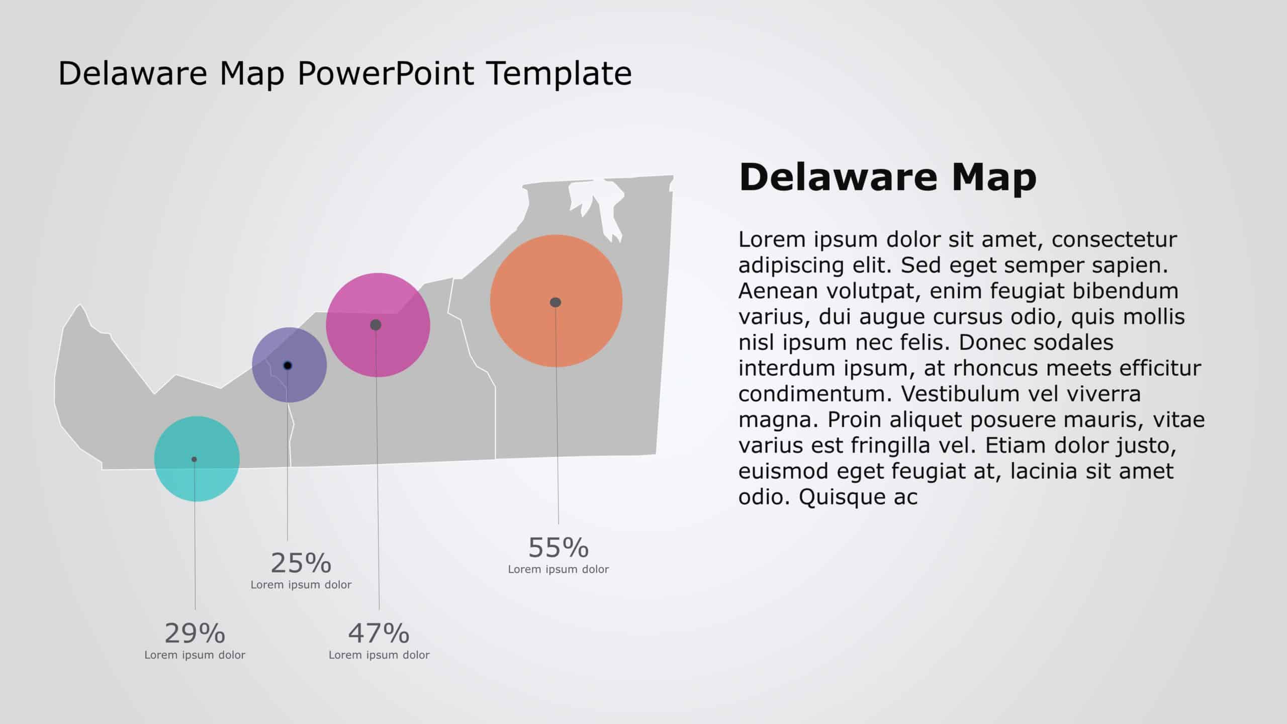 Delaware Map PowerPoint Template 4 & Google Slides Theme