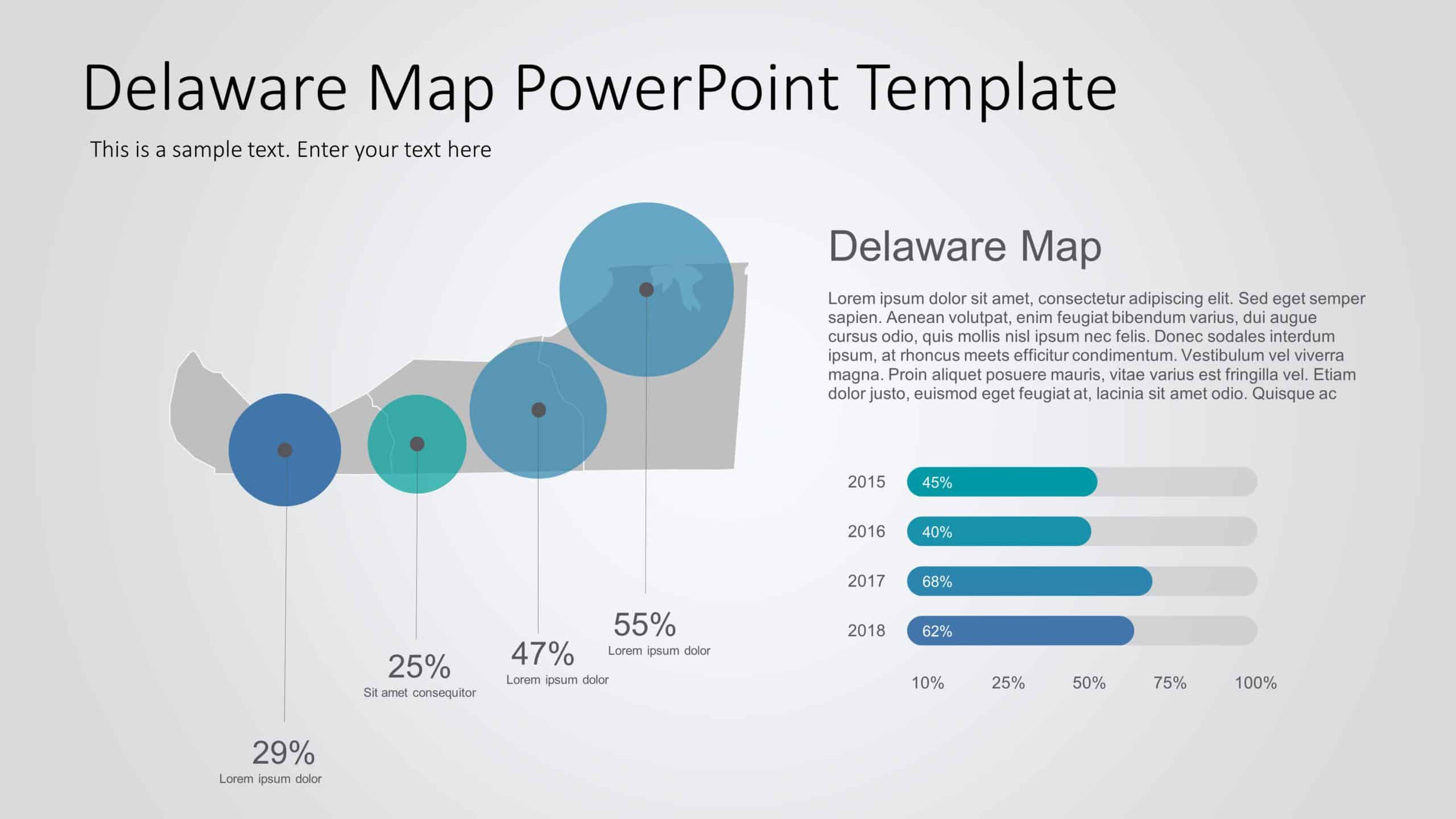 Delaware Map PowerPoint Template 6 & Google Slides Theme