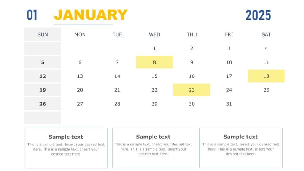 Microsoft Powerpoint Calendar Template 2025 Year 