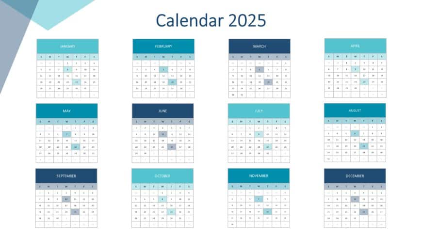 PowerPoint Template Calendar 2025