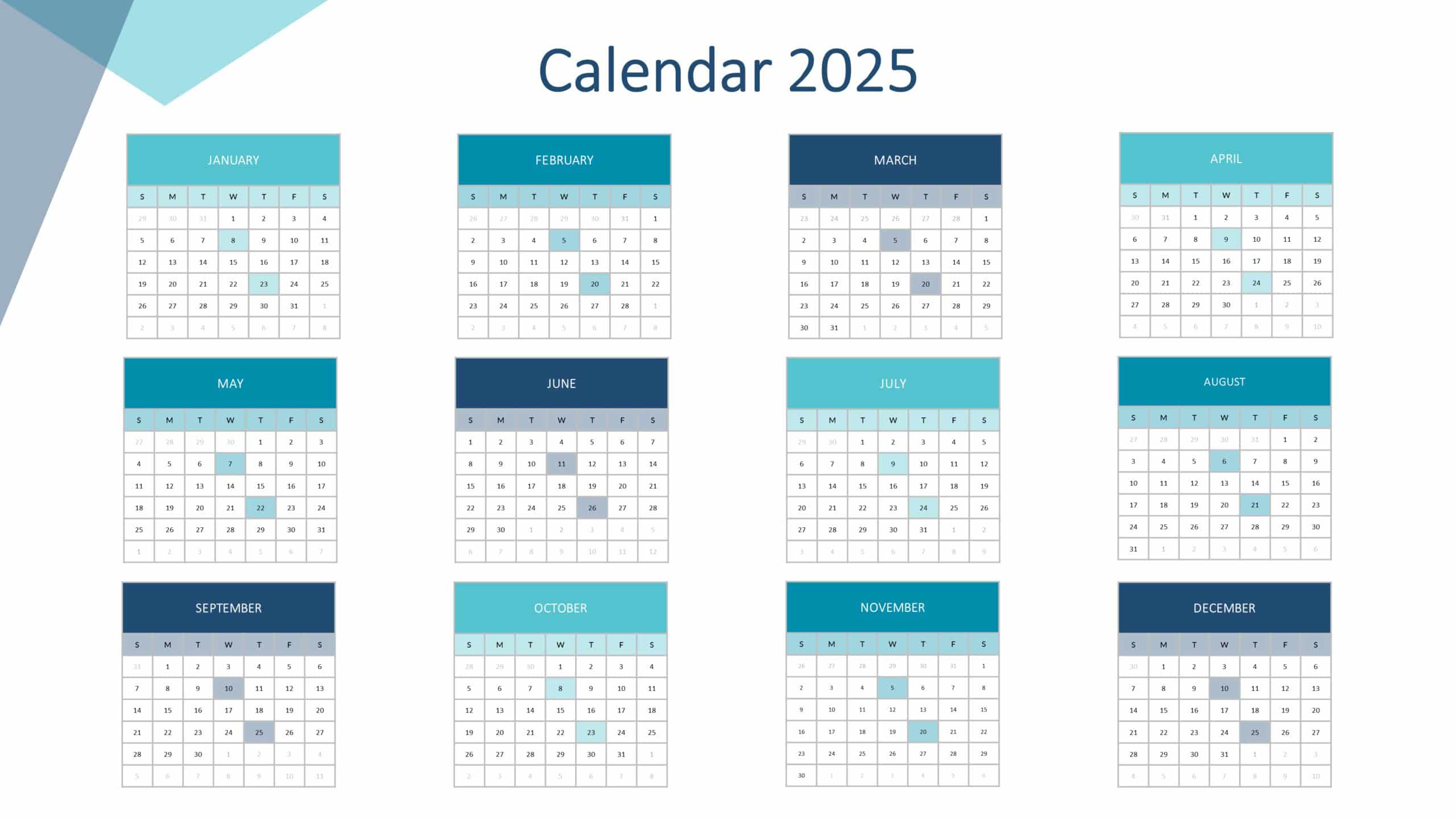 2025 Calendar Template Ppt Gert Pepita