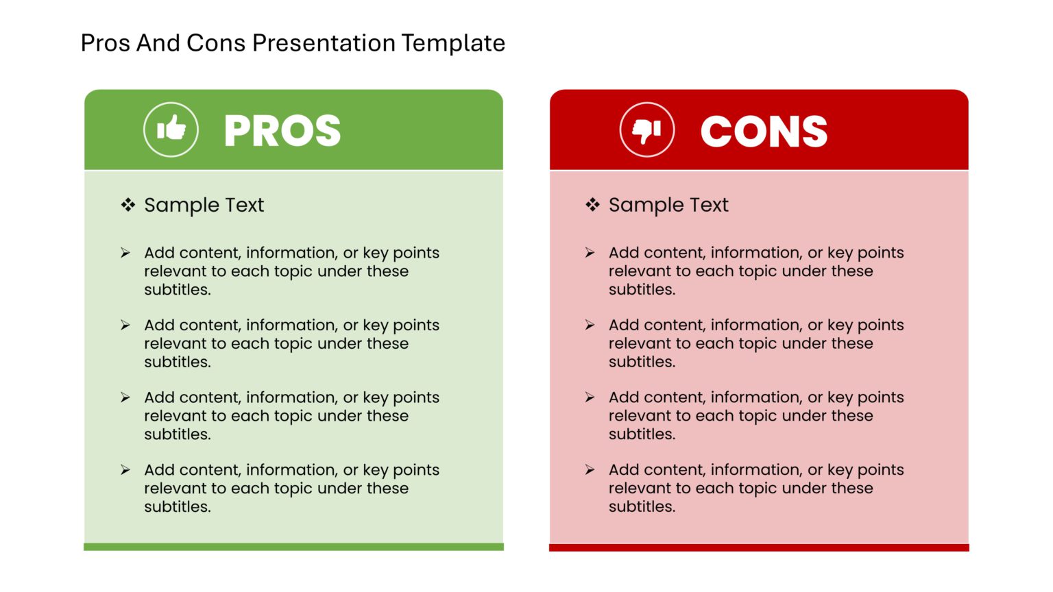 Image 5 for Pros And Cons Slide Template