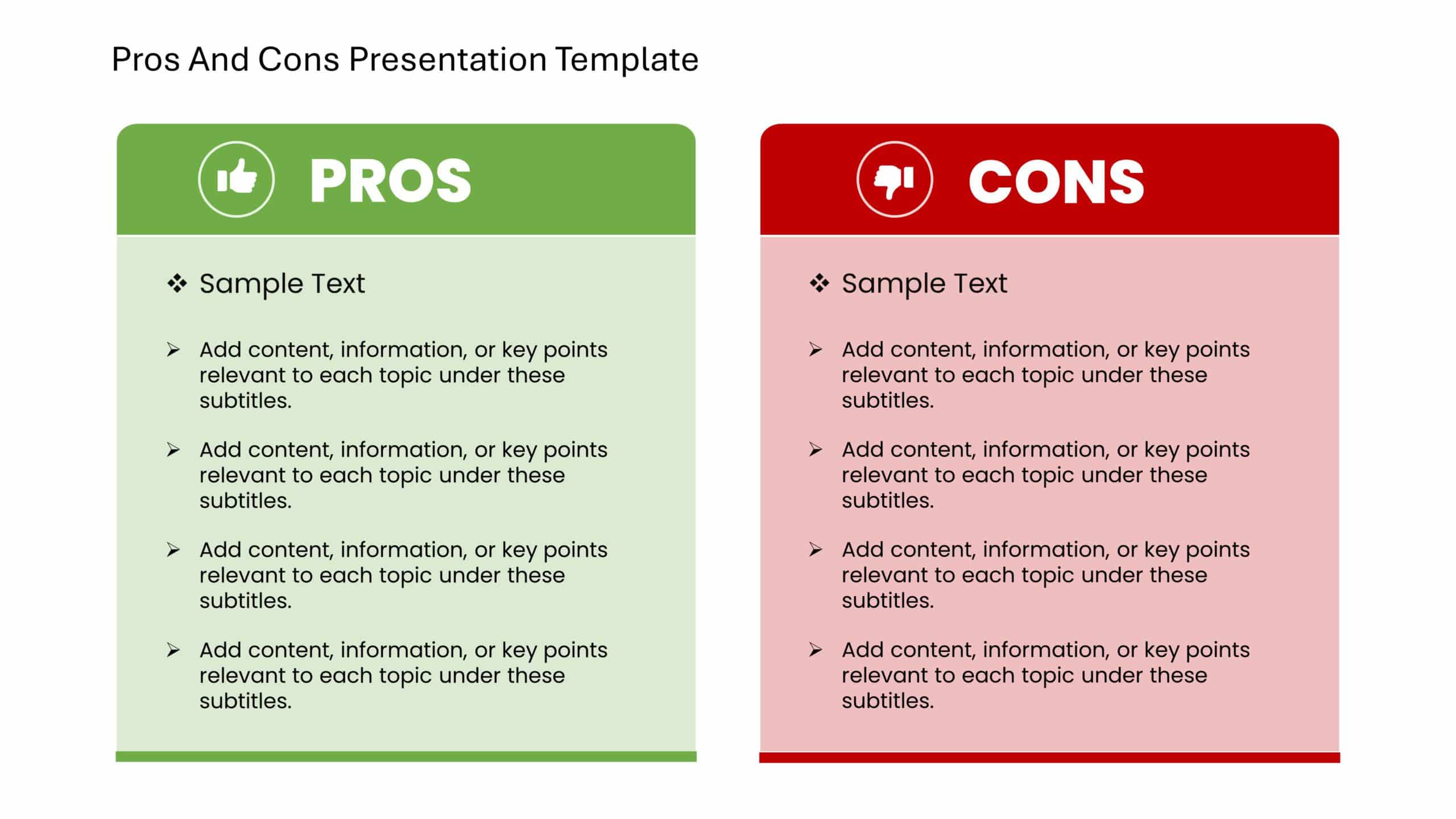 Pros and Cons Presentation Template & Google Slides Theme