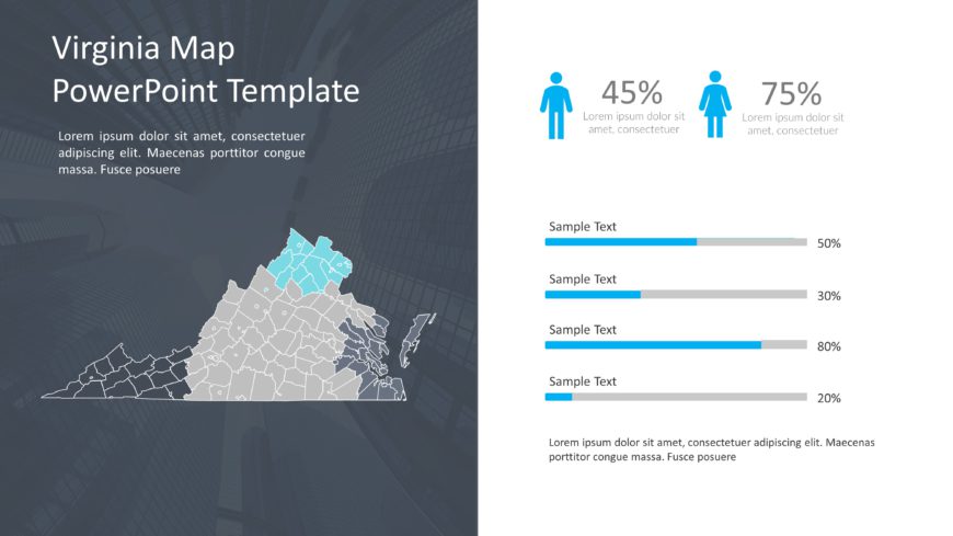 Virginia Map PowerPoint Template 10