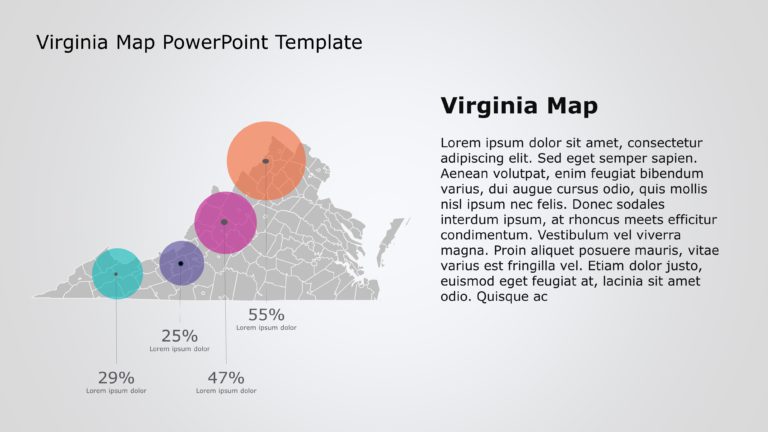 Virginia Map PowerPoint Template 4 & Google Slides Theme