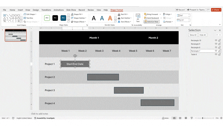 GIF on Adding Dates And Milestones To The Task Bars