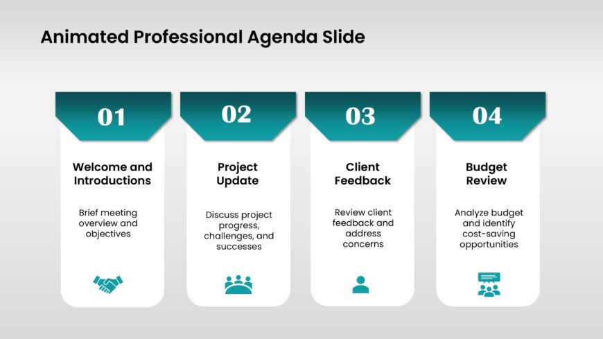 Animated Professional Agenda Slide