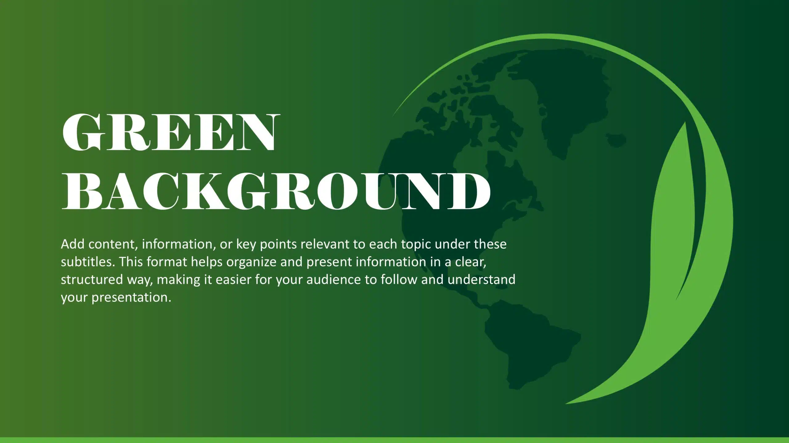 Dark Green PowerPoint Background & Google Slides Theme