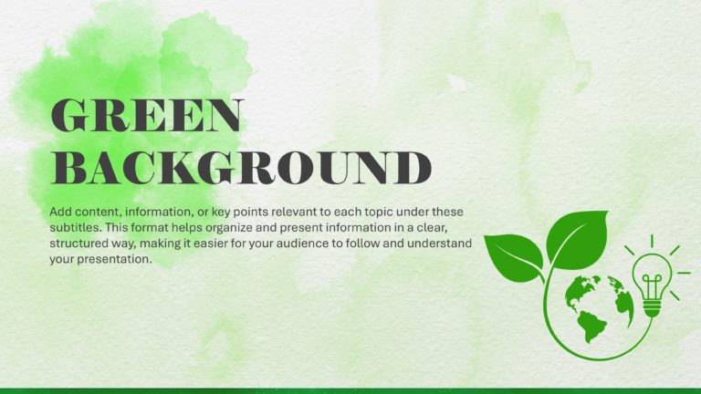 Cute Green PowerPoint Background & Google Slides Theme