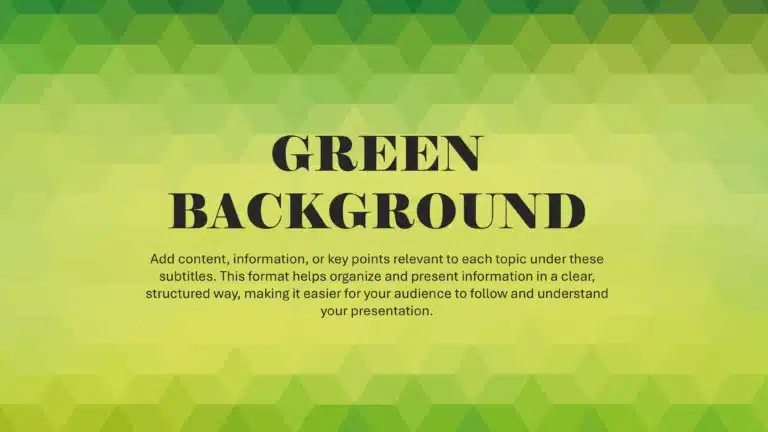 Green PowerPoint Background & Google Slides Theme