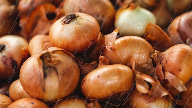 Amber Brown Onions Background Image & Google Slides Theme