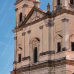 Beige Baroque Church Facade Blue Sky Background Image & Google Slides Theme