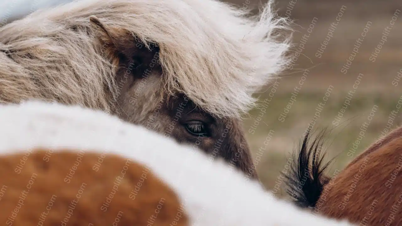 Beige Black Horse Eye Neutral Background Image & Google Slides Theme