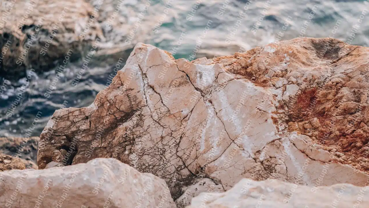 Beige And Brown Rocks Seascape Background Image & Google Slides Theme