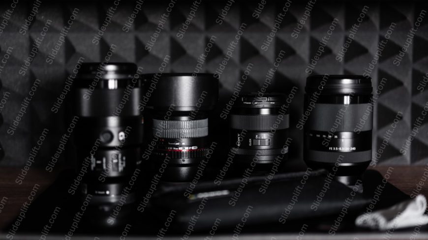 Black Camera Lenses Dark Geometric Pattern Background Image