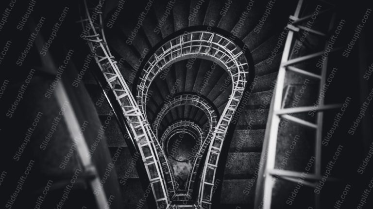 Black And White Spiral Staircase Background Image & Google Slides Theme