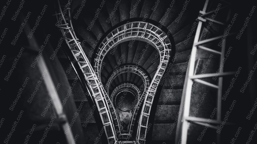 Black And White Spiral Staircase Background Image