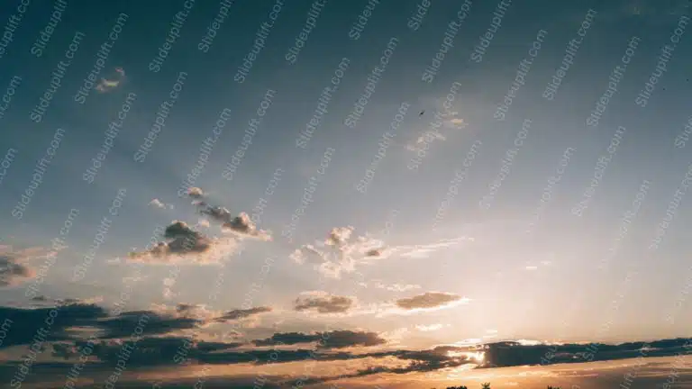 Blue And Golden Sunset Sky Background Image & Google Slides Theme