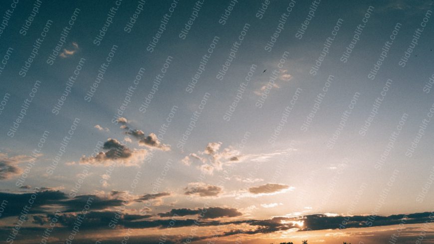 Blue And Golden Sunset Sky Background Image