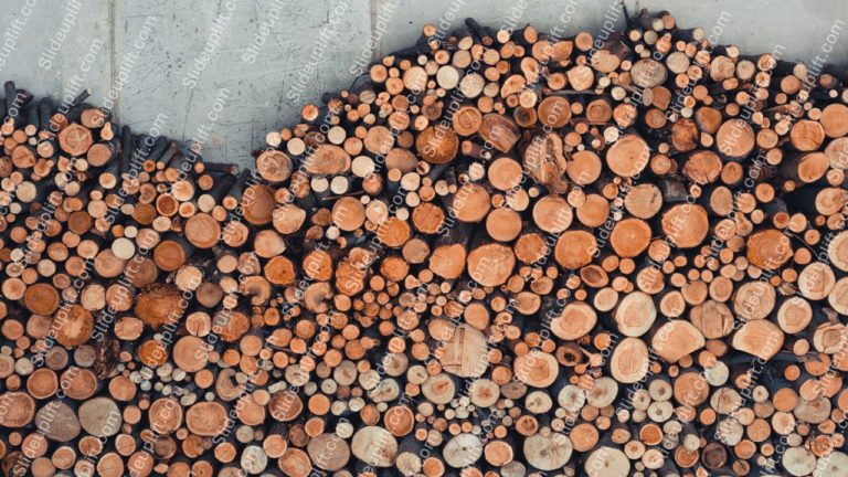 Brown Orange Log Pile Background Image & Google Slides Theme