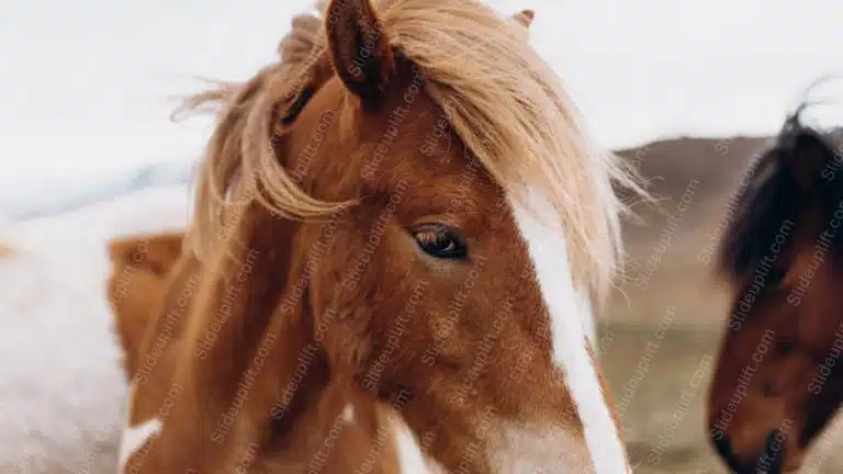 Brown White Horse Natural Background Image & Google Slides Theme