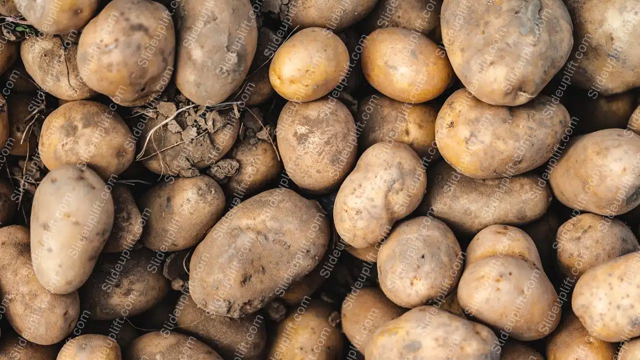 Brown Yellow Potatoes Background Image & Google Slides Theme