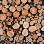 Brown Wood Logs Background Image & Google Slides Theme