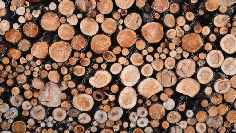 Brown Wood Logs Background Image & Google Slides Theme