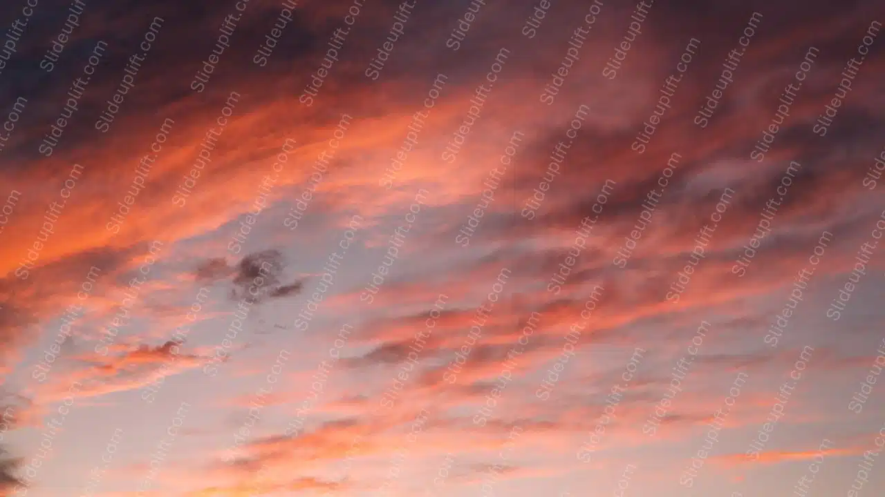 Crimson Blue Sky Clouds Background Image & Google Slides Theme