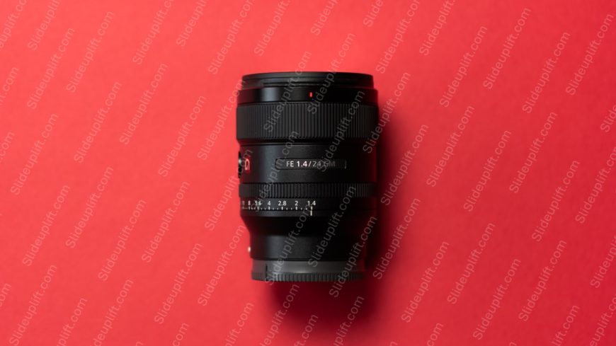 Crimson Camera Lens Red Background Image