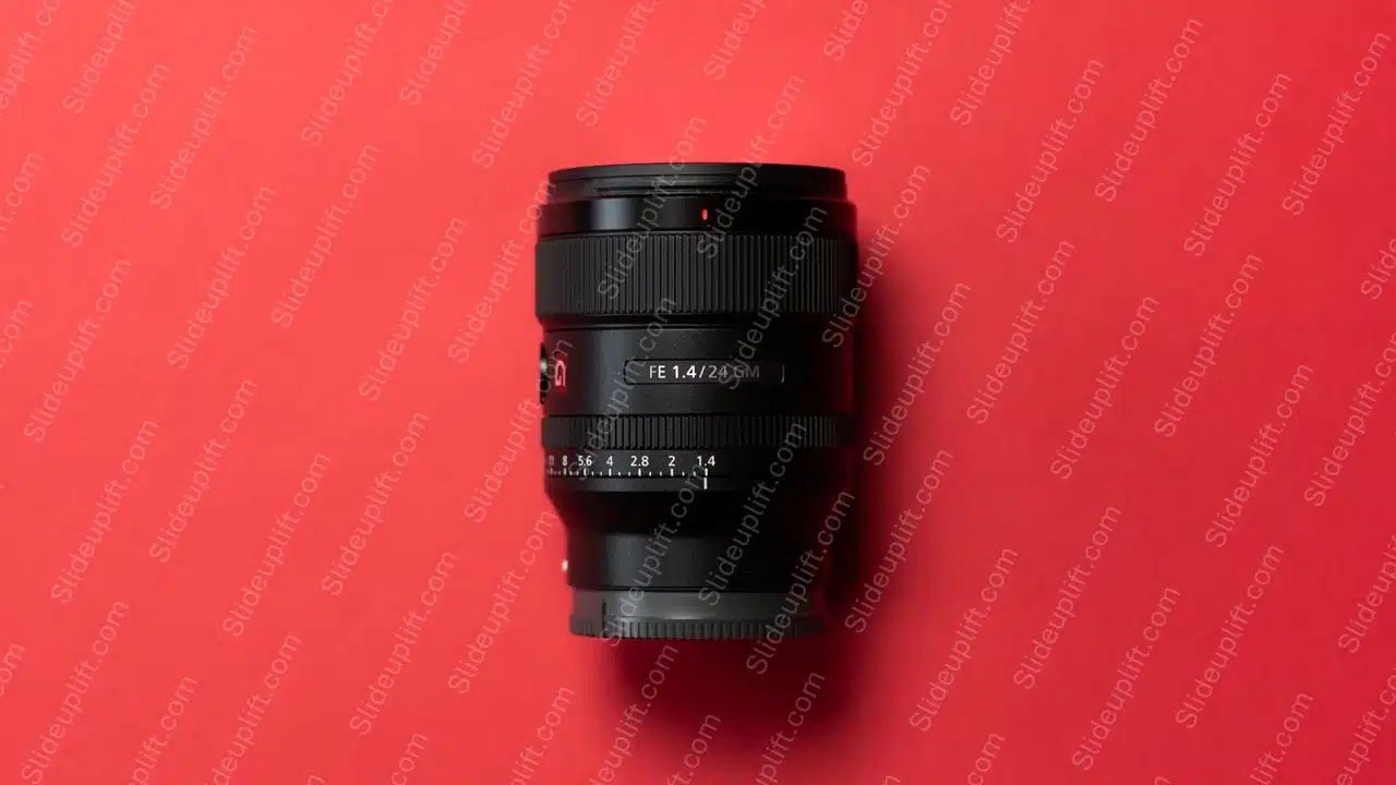 Crimson Camera Lens Red Background Image & Google Slides Theme