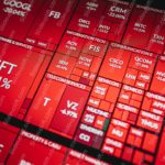 Crimson Stock Market Tickers Background Image & Google Slides Theme