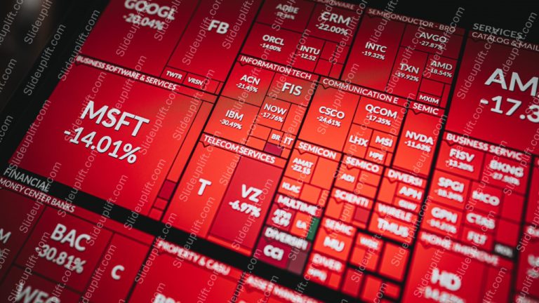 Crimson Stock Market Tickers Background Image & Google Slides Theme