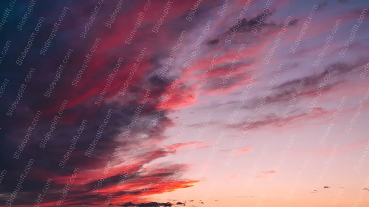 Crimson And Indigo Clouds Sunset Background Image & Google Slides Theme