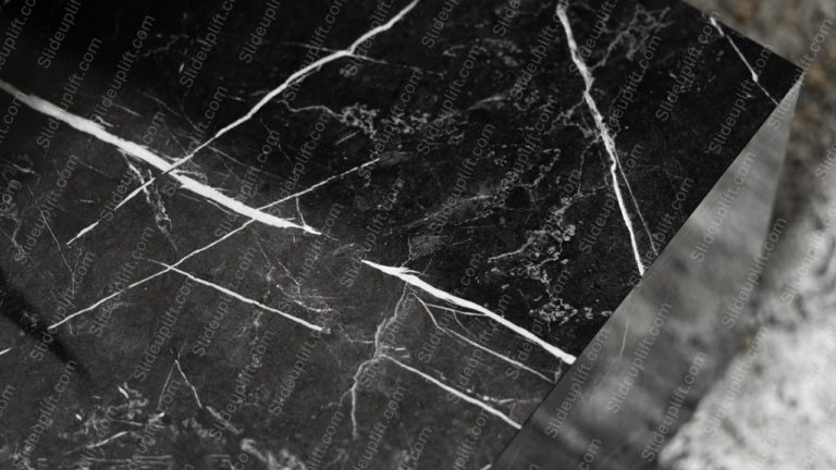 Dark Gray Marble Textures White Veins Background Image & Google Slides Theme