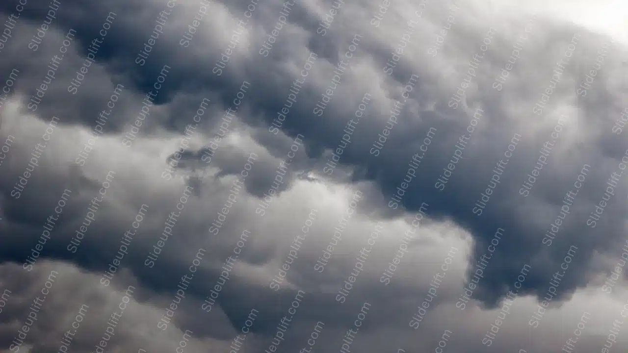 Dark Gray White Clouds Sky Background Image & Google Slides Theme