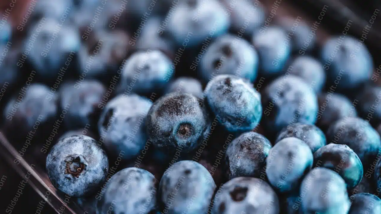 Deep Blue Blueberries Close Up Background Image & Google Slides Theme