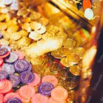 Gold Purple Red Gaming Tokens Background Image & Google Slides Theme