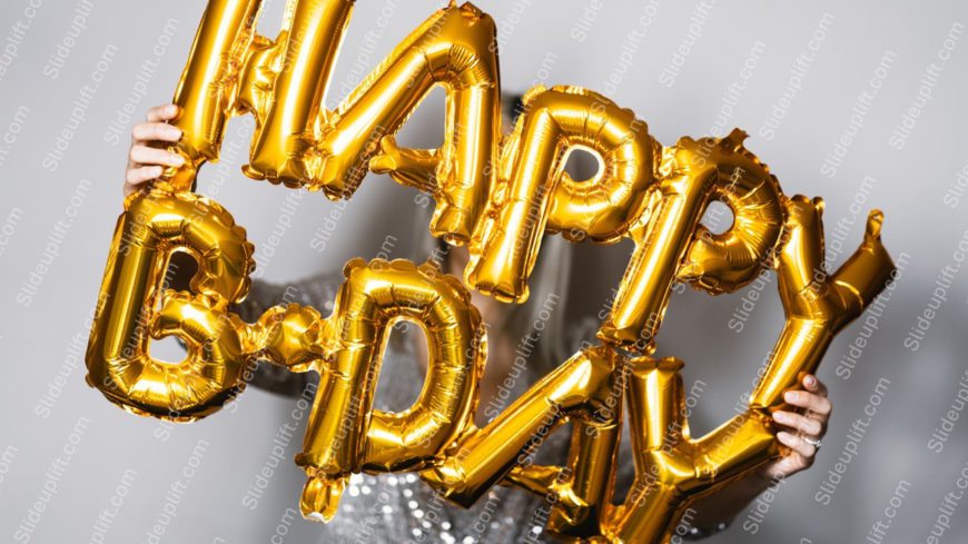 Gold Letter Balloons Background Image