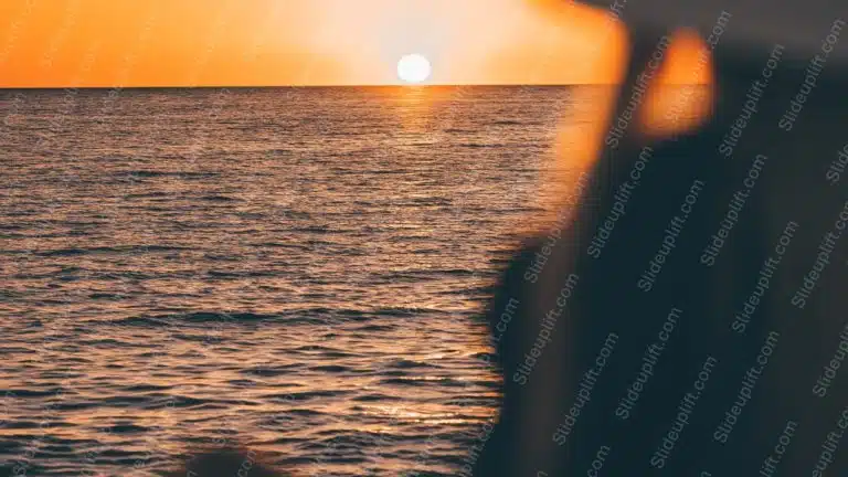 Golden Sunset Ocean Waves Background Image & Google Slides Theme